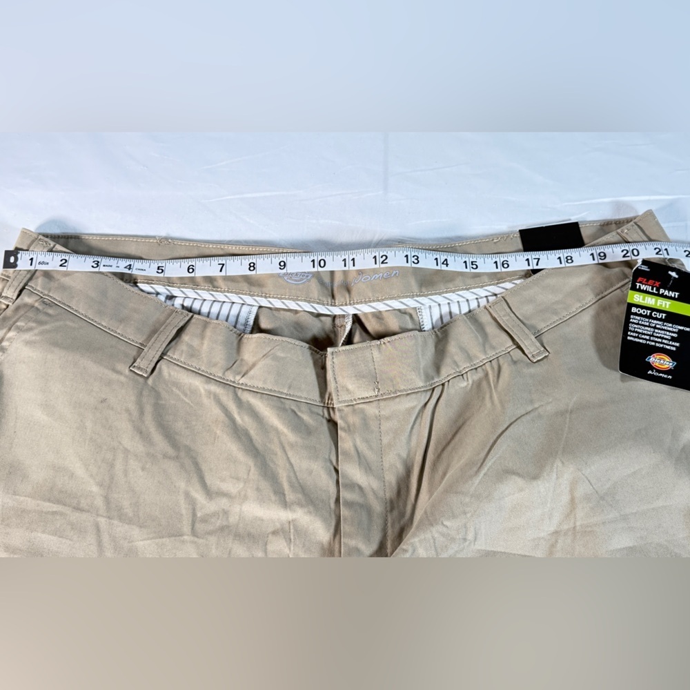 Dickies NWT Women's Flex Slim Fit Twill Pants in Tan 24 regular - Picture 3 of 5